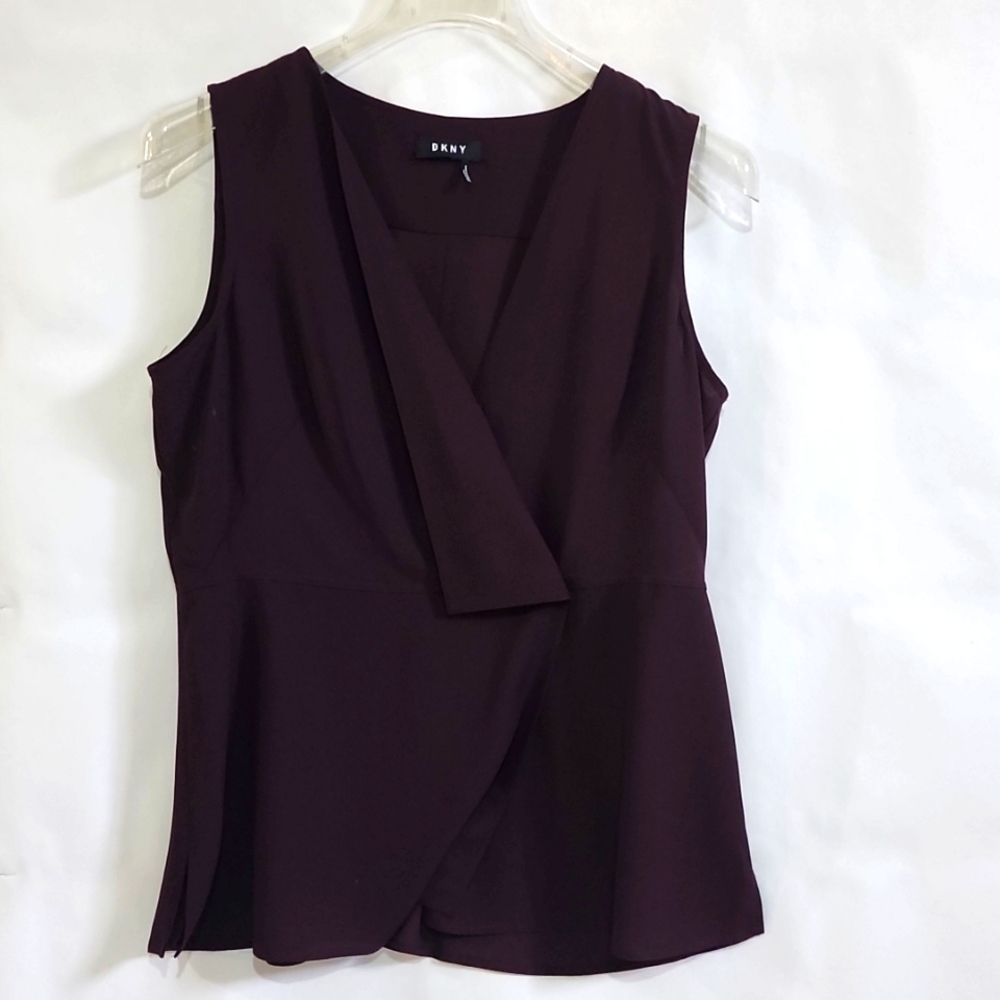 Womens DKNY Burgundy XL button Vest